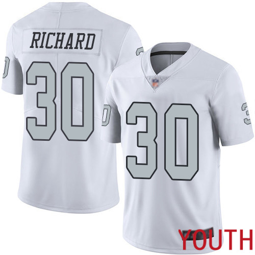 Oakland Raiders Limited White Youth Jalen Richard Jersey NFL Football #30 Rush Vapor Untouchable Jersey->youth nfl jersey->Youth Jersey